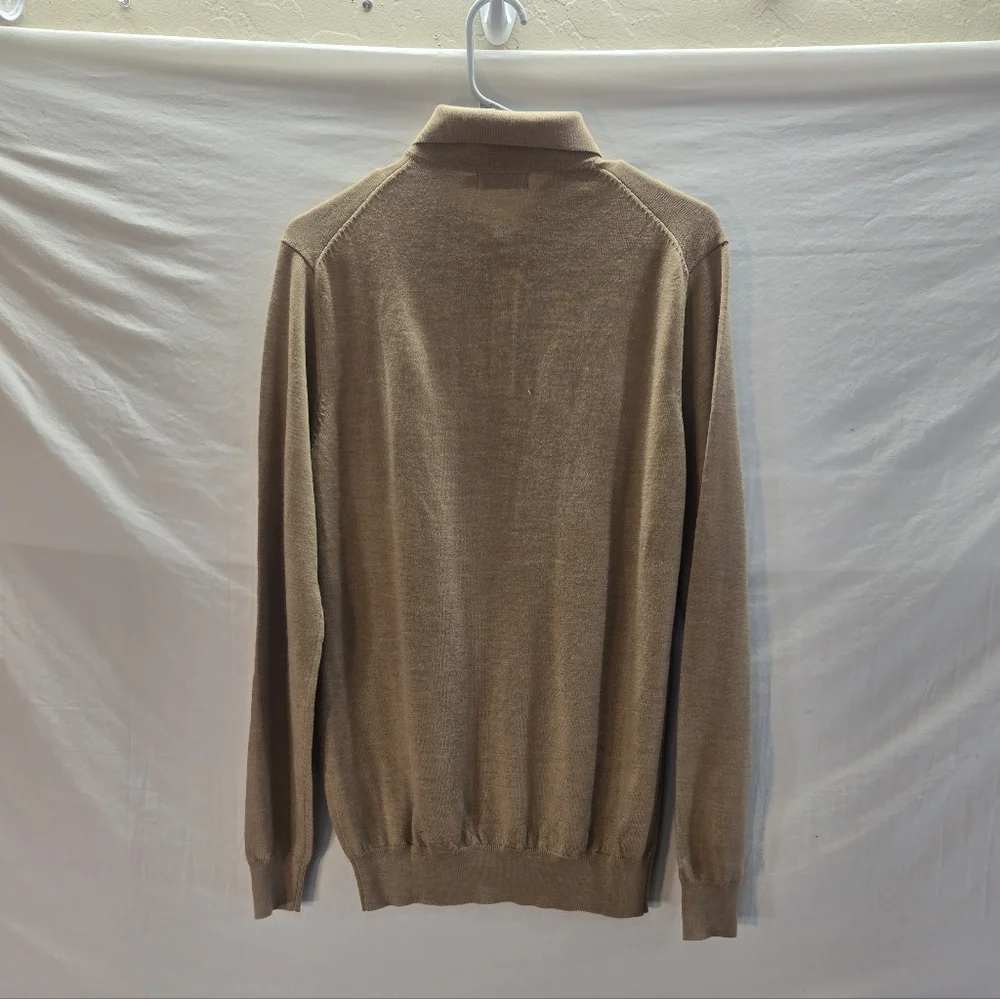 Collars & Co Men’s XL Bellagio Three Button Long Sleeve Merino Polo Shirt New